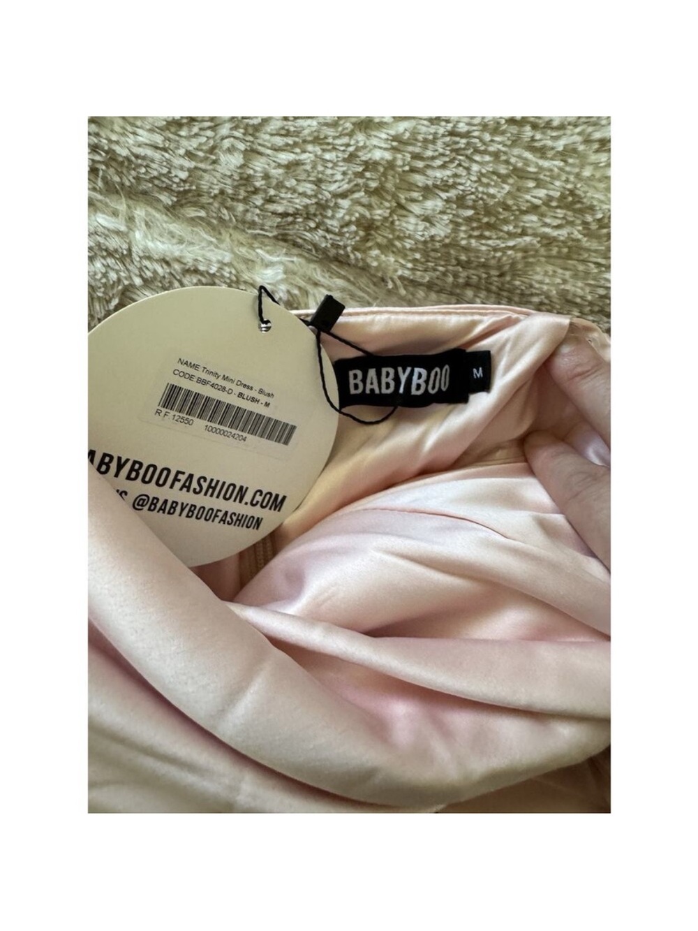 NWT Baby Boo Trinity Mini Dress Blush Pink Size Medium - Picture 8 of 9
